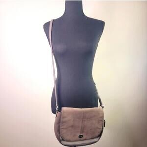 VTG Lauren Ralph Lauren Suede Leather Crossbody Messenger Bag 90s Y2K